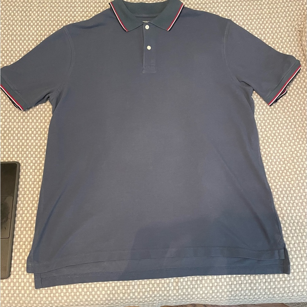 Merona Navy Polo Shirt with Red Trim